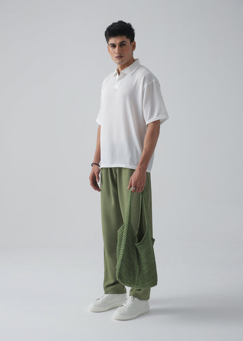 Cloud White Texture Polo