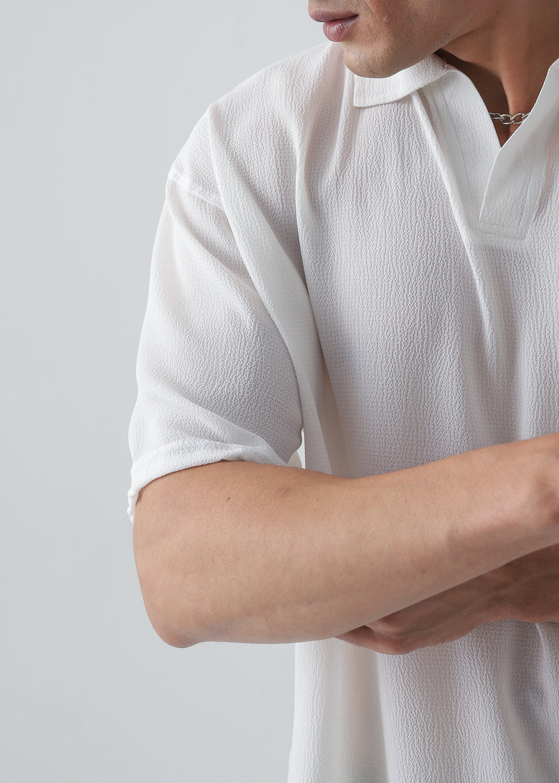 Cloud White Texture Polo