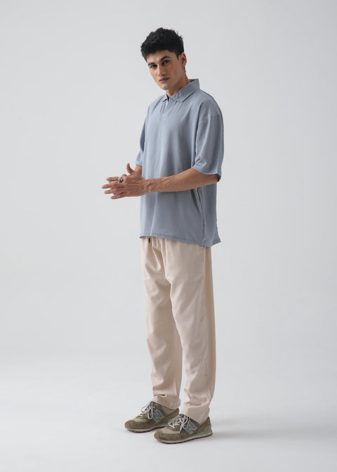 Cloud Blue Texture Polo
