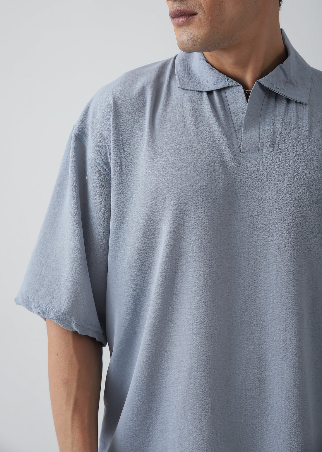 Cloud Blue Texture Polo