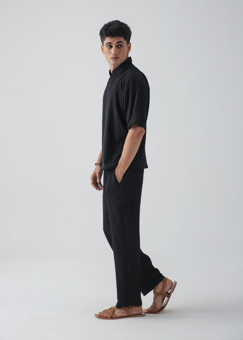 Cloud Black Texture Polo
