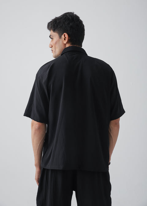 Cloud Black Texture Polo