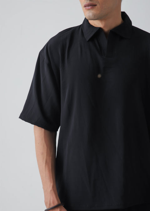 Cloud Black Texture Polo