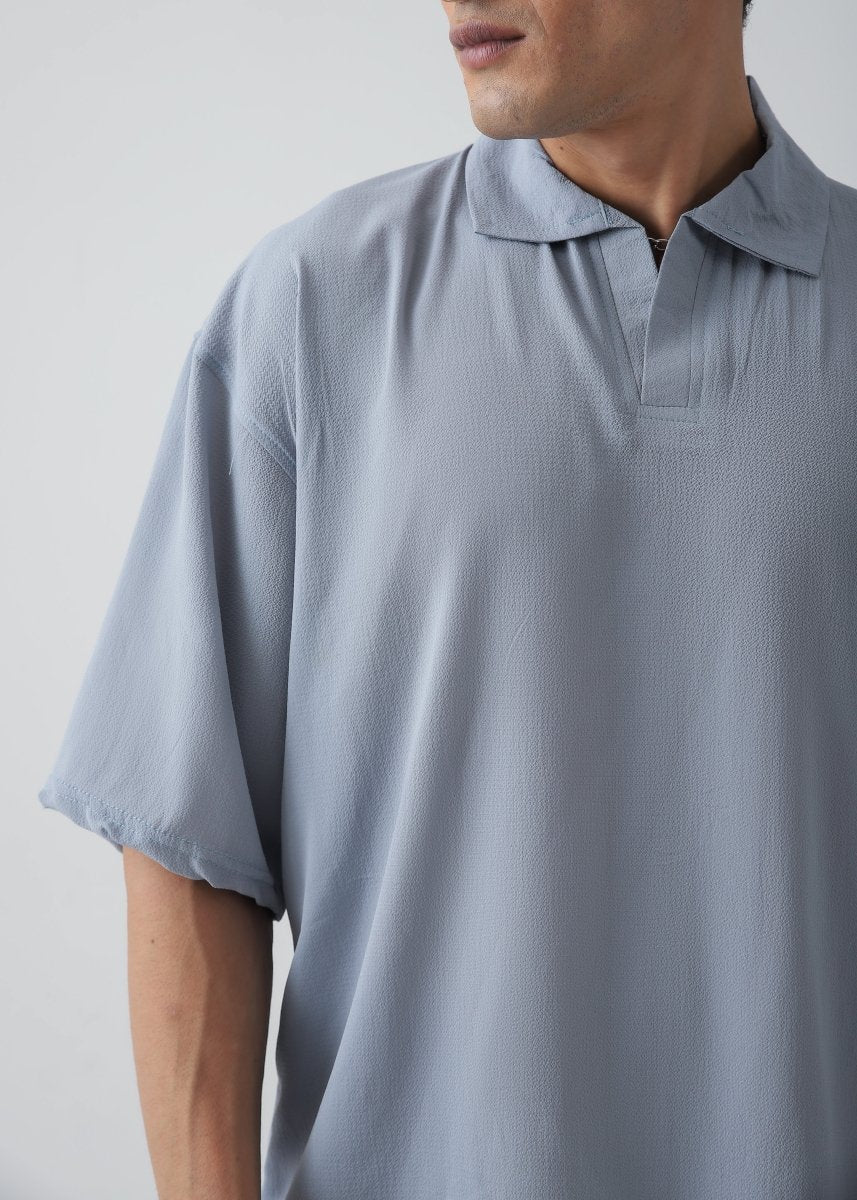 Cloud Blue Texture Polo - Vastah Official®