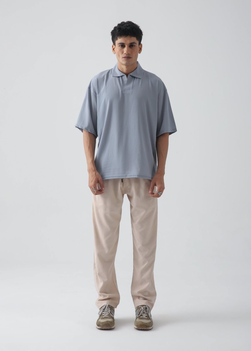Cloud Blue Texture Polo - Vastah Official®