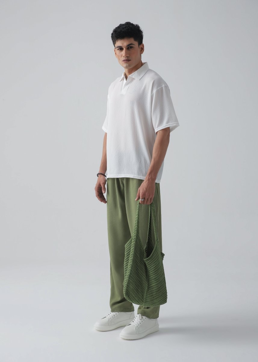 Cloud White Texture Polo - Vastah Official®